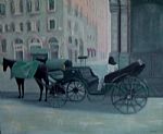 Florence street scene with horse and carriage by Artist Peter Dodds