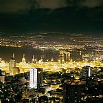 Haifa city at night by Artist Rami Rimon