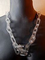 Frosted glass necklace. Slip over head. by Artist Ruth Berenbaum