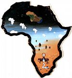 Africa elevated, with elephantcurtainalarmclock by Artist Eike Erzmoneit