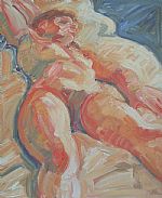 Dinah resting by Artist Peter Rutty