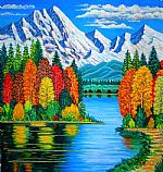 Mountain Lake by Artist Tariq Ahmed