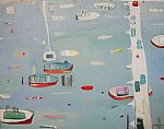 Boats on the Thames by Artist Anna Hymas