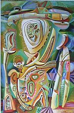 figure in a hat by Artist Sergei Chudjakow