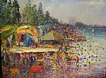beach in the town by Artist Vassiliy Floreskul