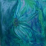 blue green flower by Artist Gertrude Floss