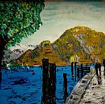 Mountains and Lake by Artist Richard Evans