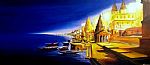 Night Varanasi Ghat  by Artist Samiran  Sarkar