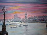 Westminster in pink by Artist LIA COSTETCAIA