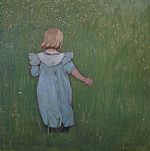 Emmy walking in the fields by Artist Paul Podhorski