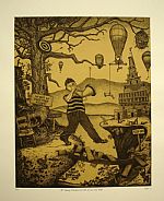 The Happy Wanderer on the Dead Tree Path by Artist John D. Gall